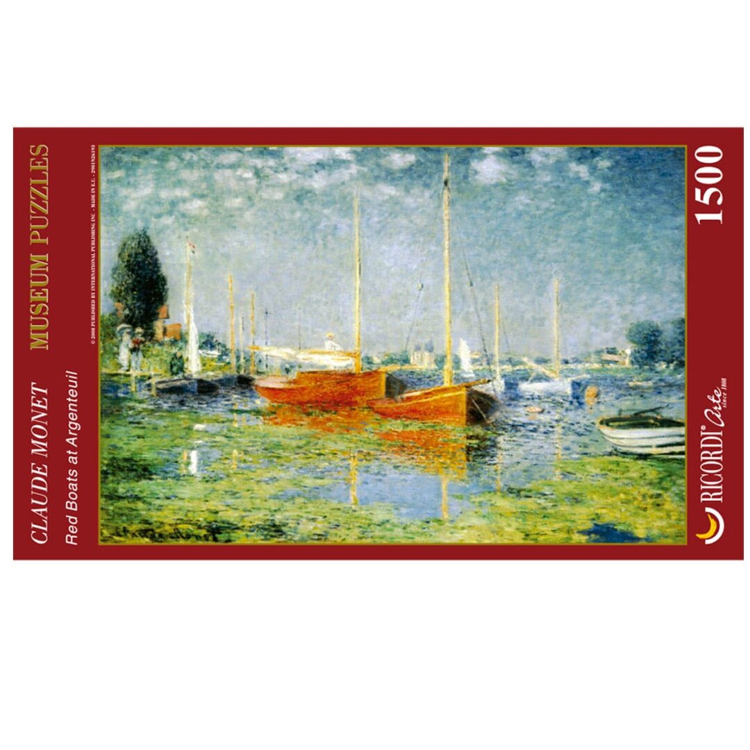 Art Puzzle Claude Monet Red boats at argenteuil rompecabezas